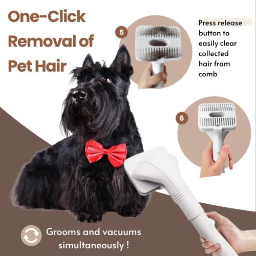 Dog Cat Brush for Shedding and Grooming,Self Cleaning Slicker Brush,Massage the skin,Easy to Clean Comb for Long or Short Haired Pets,Also use with Vacuum,Compatible with Vac 32&35mm