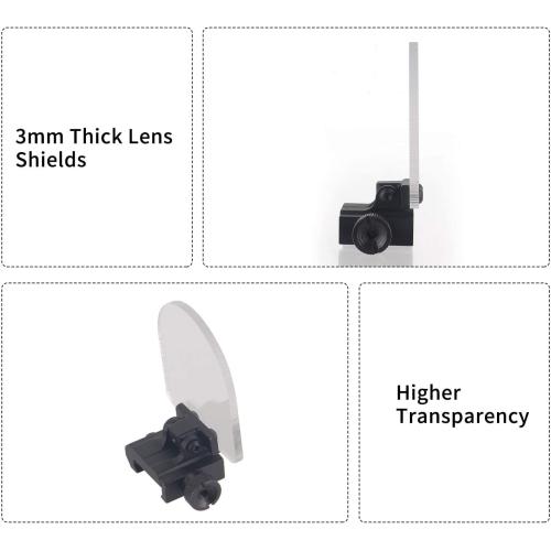 FOCUHUNTER Sight Protector for Scope Optic 3mm High Impact Shield Protector Rounded Foldable Lens Cover Shields Rail Mounted 20mm Clear Transparent Scope Lens