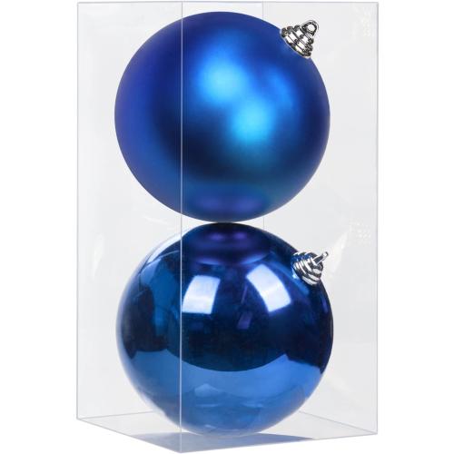 Christmas Ornament, Large Shatterproof Blue Plastic Hanging Ornaments, 5.9 (2pcs), Classic Style, Perfect for Christmas, Birthday, New Year, Anniversary, Valentine's Day