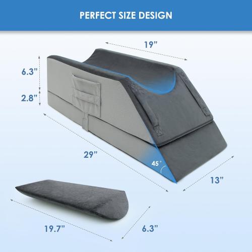 Kehangte Leg Elevation Pillows for After Surgery,4-Height Adjustable Leg Elevating Pillow,Knee Surgery Recovery Equipment,Improving Blood Circulation,Ankle/Foot Surgery Swelling, Washable Cover