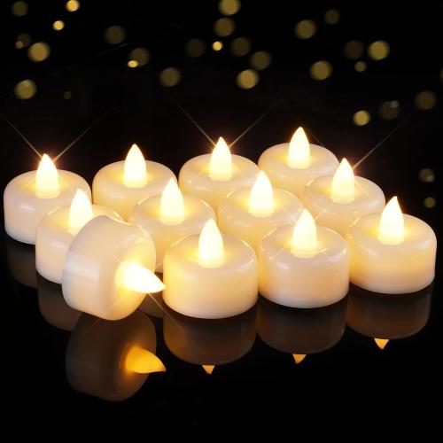 Raycare 24 Pack Flameless Tea Lights Candles Battery Operated, Warm White