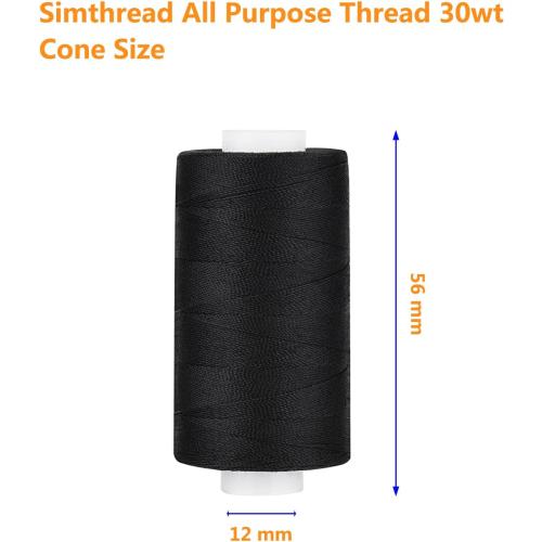 Simthread All Purpose Thread Polyester 400 Yards (1 White 1 Black)