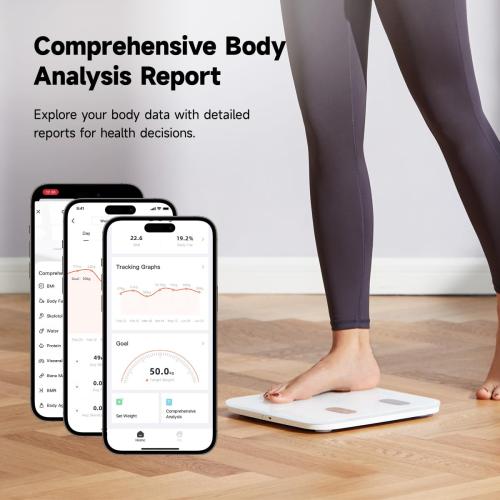 YUNMAI S Smart Body Fat Scale, Accurate Digital Bathroom Scale for Body Weight, Body Composition Analyzer with Health Monitor Sync Apps for BMI, Body Fat, Muscle Mass, Body Weight