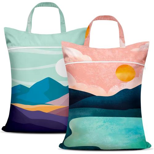 2 Pcs Large Travel Laundry Bags - Waterproof with Handle, Washable Dirty Clothes Bags for Travel, Wet & Dry Use, Bathing Suit & Gym Clothes Laundry, Swimming Pool & College Dorm