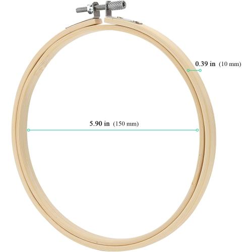 SENJEOK 20 PCS 6 Inch Bamboo Embroidery Hoop, Adjustable Cross Stitch Circle Ring for Craft Sewing, DIY Project, Decoration
