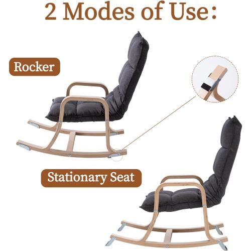 Swegrow Kids' Recliners，Rocker and Stationary Options, Sensory Rocking Chair for Kids & Toddlers，Versatile Floor Chair with Soft Fabric and Stability for Playroom, Bedroom, or Nursery (Gray)