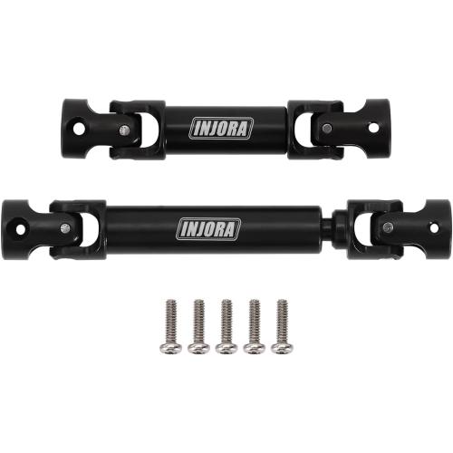 INJORA Drive Shaft Steel Black Front Rear Center Shaft with D Shaped Hole for TRX4M Defender Bronco 1/18 RC Crawler Upgrade, 22g/Set