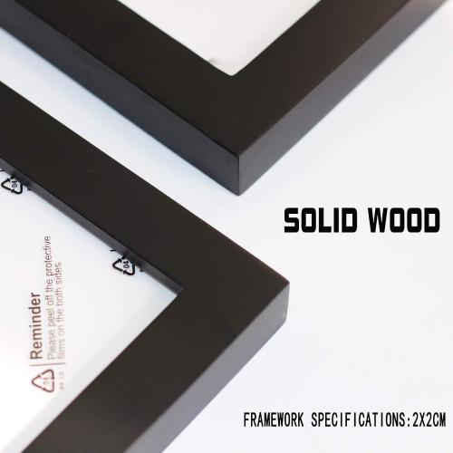 14x14 Frame Black With Mat 10x10 Solid Wood Picture Frames Wall Mounting (1 pack, 14x14 Inch)…