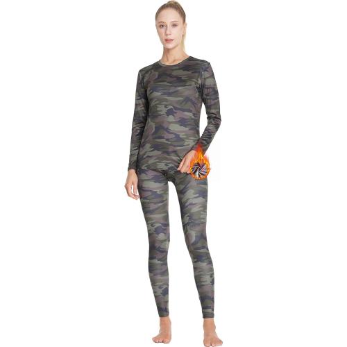 Size S Thermal Underwear for Women Long Johns Top & Bottom Crew Neck Fleece Lined Base Layer Leggings Set Floral