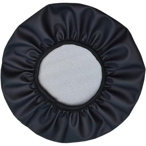 HFCNMY Stool Covers Round, 2 Pack Waterproof PU Round Bar Stool Covers with Elastic Bands Bar Chair Covers Bar Stool Seat Covers Washable Stool Cushion Slipcover for 11-12 Inch Chair(Black)