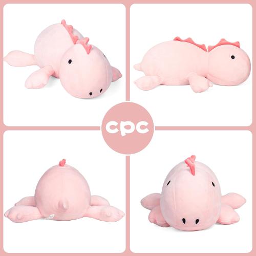 Color Pink  Dinosaur Plush Weighted Stuffed Animals 3.5lbs, Cuddle Weighted Dinosaur Plush, Huggable Dino Weighted Body Pillow Soft Plush Toy Gifts for Kids Adults Girls Boy