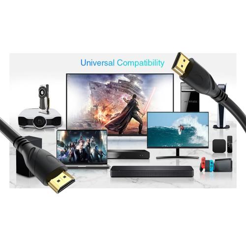 8K HDMI Cable 6.6ft, 48Gbps Ultra High Speed HDMI 2.1 Cord,Gold Plated Connectors, Supports 8K@60Hz&4K@120Hz,eARC, HDR, 3D,Compatible with PS5, Xbox Series X/S, Soundbar, 4K TV, Blu-Ray Player