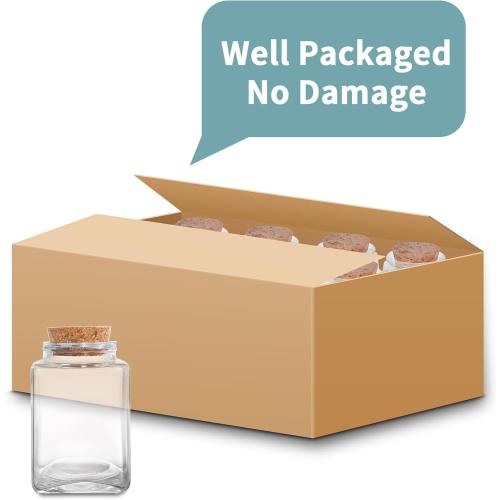 12 Pack Small Glass Jars With Lids, 3.4 oz Mini Bottles With Cork, Twine and Labels for Favors, DIY Crafts, Candy, Potion