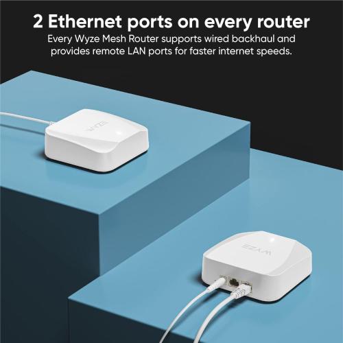Wyze AX3000 Dual-Band Wi-Fi 6 Mesh Router System, Covers up to 1500 Sq. Ft, 50  Devices, Replaces Router and Extender, Supports Wired Backhaul, 2X 1 Gbps Ports - 1 Pack