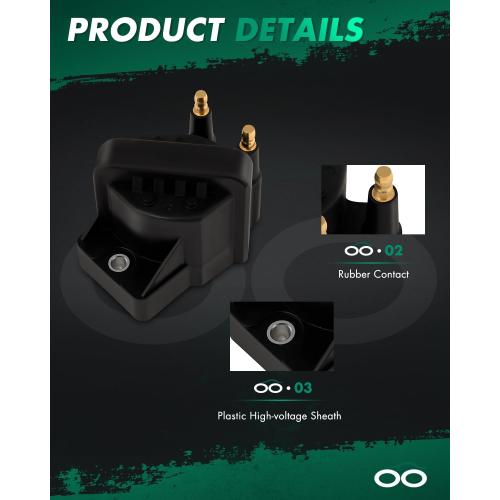SCITOO Ignition Coil Coils Pack fits for Pontiac Montana 3.4L 1999-2005 for Grand Prix 3.8L 1997-2008 for Oldsmobile Alero 3.4L 1999-2004 for Buick for Allure 3.8L 2005-2009 DR39 D545 D555 1 PCS