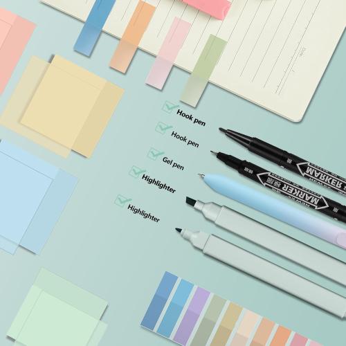 Jutom 38 Pcs Bible Journaling Study Kit for Women, Book Annotation Supplies with Highlighters Pens, Tabs, Sticky Notes, Markers for Christian Office Bible Study Supplies(Delicate Color,Square)