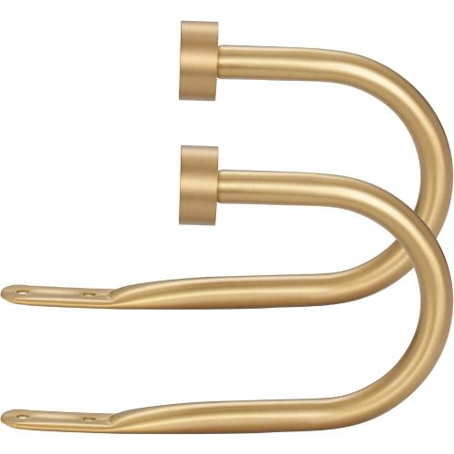 Drapery Holdback,Matte Black Metal Window Curtain Holdback (Warm Gold)