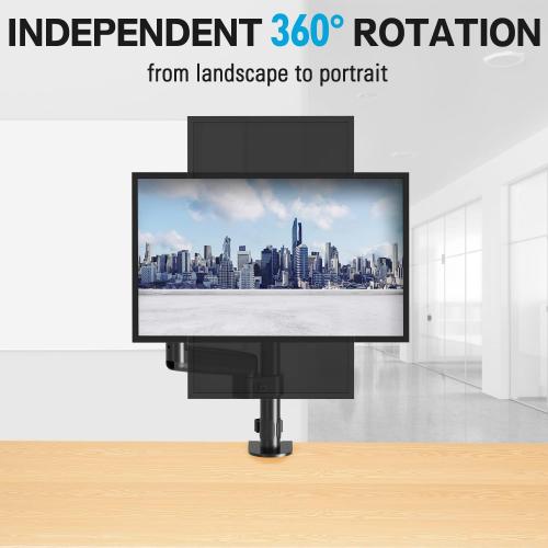 MOUNTUP Monitor Arm, Full Motion Gas Spring Single Monitor Stand, Height Adjustable Desk Mount with C Clamp/Grommet Base, VESA Mount Fits 17 to 32 Inch LCD Screens