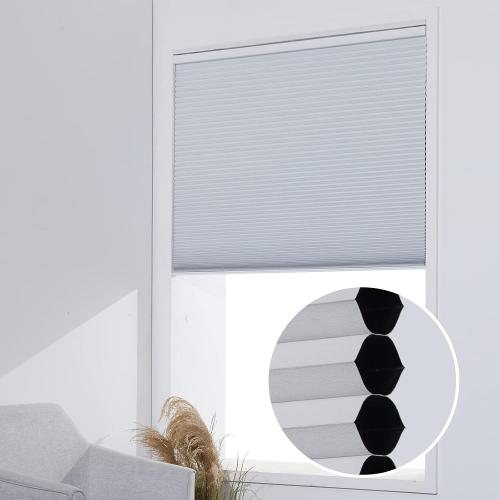 White 23x48 Persilux Custom Blackout Cellular Window Shades Cordless Blinds Honeycomb Blinds for Windows (White 23W x48H) Window Shades for Home, Room Darkening Cellular Door Blinds for Kitchen Easy to Install