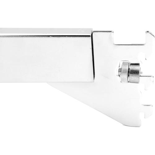SSWBasics 12 inch Chrome Dimensional Hangrail Bracket for Slotted Standards - 1 inch slots 2 inch on center - Pack of 4