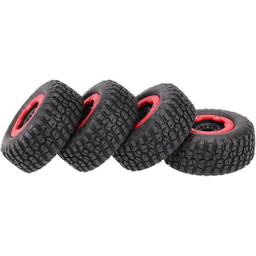 GoolRC 4Pcs AX-3009 High Performance 108mm 1/10 Short Course Truck Tires with Wheel Rim for All Terrain