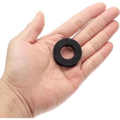 uxcell 12 Pcs Solid Nitrile Rubber Flat Washer DN20 1-11/32 OD x 3/4 ID x 1/4 Thickness Large Washers O Ring Sealing Gaskets, Industrial Flat Rubber Spacer, Black