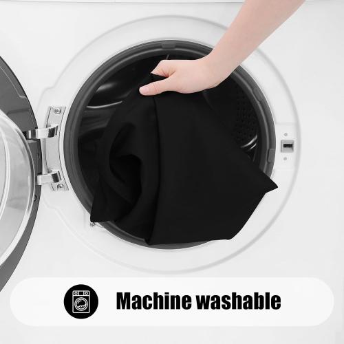 Smiry 2 Pack Rectangle Picnic Table Cloth, Waterproof Elastic Fitted Tablecloths, Washable Polyester Rectangular Patio Table Cover for Camping, Indoor and Outdoor (Black, 30x72)