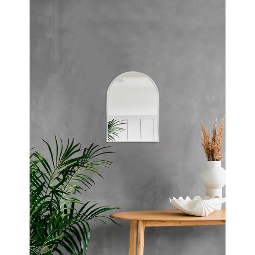 Arched Wall Mirror, Silver Arch Brushed Metal Frame Bathroom Mirror, Arched Top Bathroom Vanity Mirrors for Living Room Bedroom Mantel Entryway Hallways Home Decor Aluminum Alloy Frame