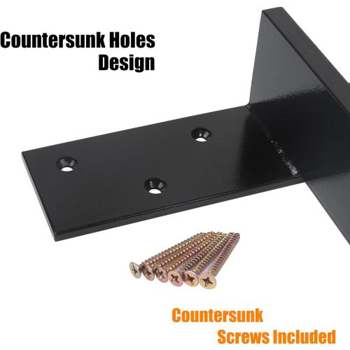 （2-Pack） Free Hanging T Shelf Bracket, Solid Heavy Duty Steel Knee Wall Hidden Granite Countertop Support Floating Bracket Hardware, Universal ,12 Inch , DIY Projects , Screws Included