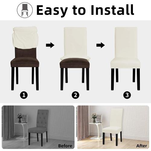 Easy-Going Stretch Dining Room Chair Slipcovers  Ivory | Wasbable Parsons Dining Chair Covers for Dining Room, Ceremony, Banquet