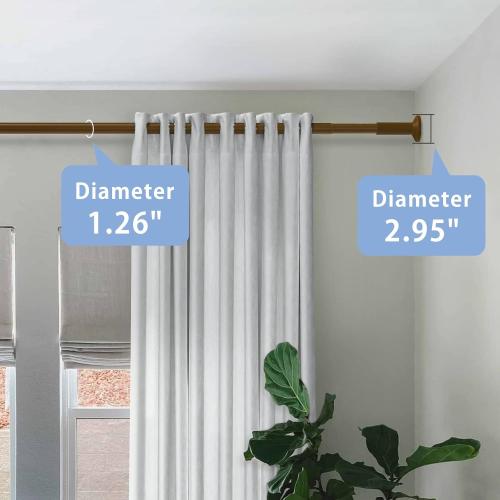 Tension Shower Curtain, Spring Shower Tension Curtain Rod, Closet Rod, for Windows or Shower, Rust Resistant Easy to Install, Umimile (Brown, 51-145”)