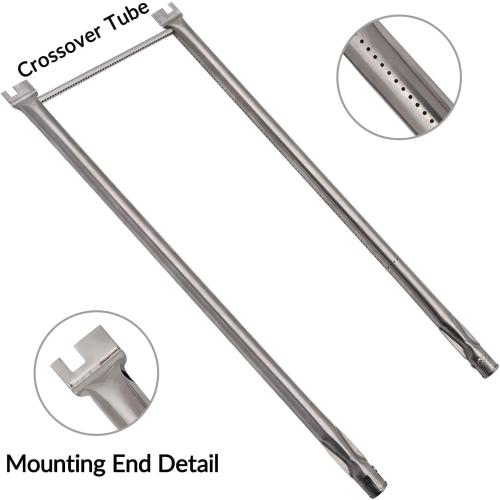 SHINESTAR 7507 Burner Tube Set for Weber Genesis Silver A, Spirit E-210, Spirit 200 Series Gas Grill (Side Control), Durable Stainless Steel, 27-Inch Long, Part #10404