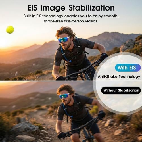 AI Smart Glasses with Camera 4K, Bluetooth Sunglasses for Outdoor Sports