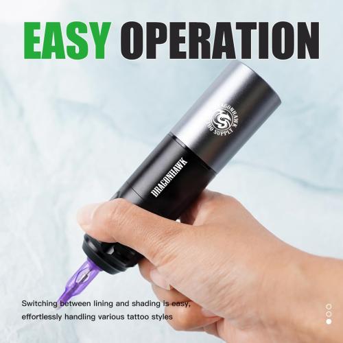 Dragonhawk A1 Beginner Tattoo Kit, Wireless Complete Pro Tattoo Gun Pen Machine Kit, Cartridges Tattoo Machine Needles