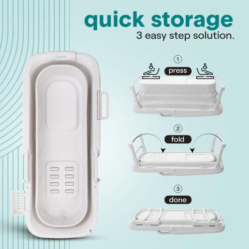 SereneLife 59 Portable Bathtub for Adults – Large Foldable Freestanding Bath Tub for Hot Spa & Cold Plunge Ice Bath, Indoor/Outdoor, Pet & Family Use, Complete Set