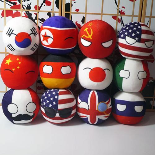 Polandball Plush Doll Countryball, Toy Plush Gift,USA USSR UK France Russia Canada Italy Country Ball, 7.87 Inches