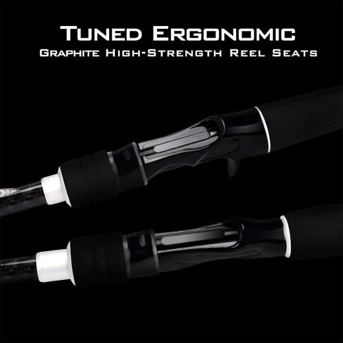 Color Black KastKing Perigee II Spinning & Casting Fishing Rods, Fuji O-Ring Line Guides, 24 Ton Carbon Fiber Casting and Spinning Rods - Two Pieces,Twin-Tip Rods and One Piece Rods
