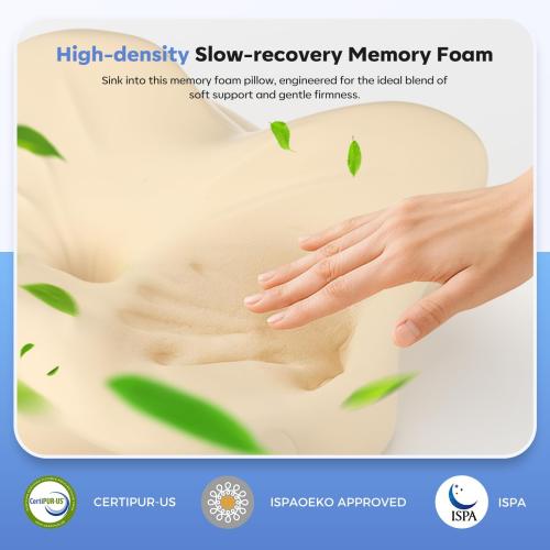 Cervical Neck Pillow, Ergonomic Memory Foam Pillows with Breathable Pillowcase, Adjustable Contour Neck Support Pillow for All Positions
