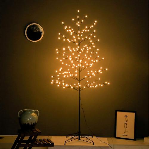 LED Tree Ball Light 6FT 208L Warm White Artificial Light Christmas Tree Light Decoration for for Bedroom Indoor Outdoor Home Festival Party Wedding Christmas