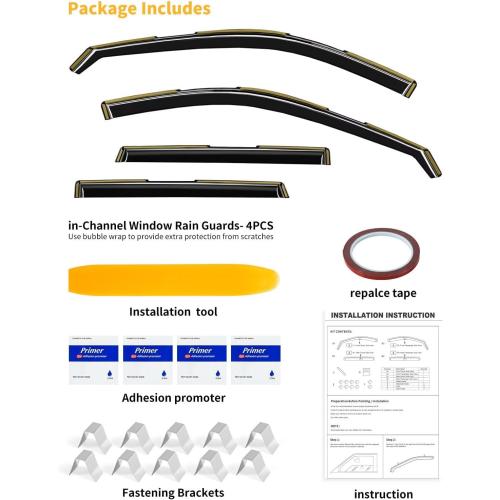 in-Channel Window Rain Guards Fit for Honda CR-V CRV 2023 2024 2025 2026 Extra Durable Window Visors Window Deflectors Vent Visors Vent Shades Car Accessories-4 pcs 2-Q03