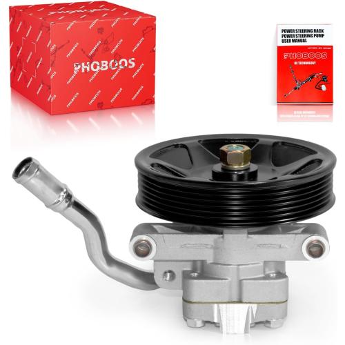 PHOBOOS Power Steering Pump Compatible with Ford Escape 2004-2007 Gas, Mazda Tribute 2005-2006 Gas, Mercury Mariner 2005-2007 Gas, V6 3.0L, with Pulley&Outlet, Ref. 21-5370【Does NOT Fit HYBRID Models】