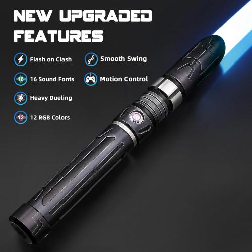 Lightsaber Dueling Light Saber with 12 RGB Colors 16 Sound Fonts and Motion Control, Force FX Lightsabers with Retro Weathered Handle and Replaceable Blade, Light Sabers for Adults, Kids