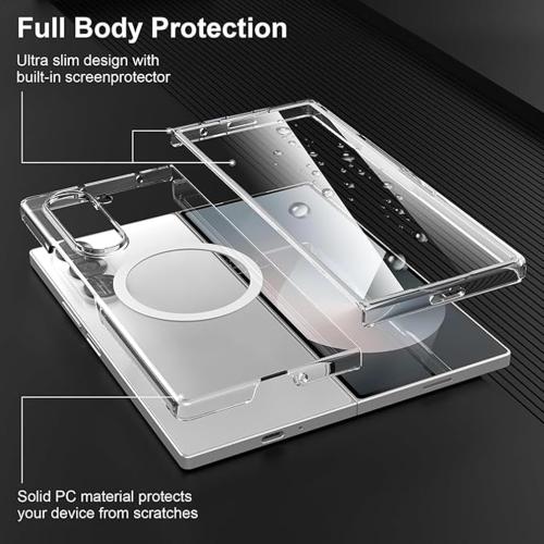 for Galaxy Z Fold 7 Case Compatible with MagSafe, Bulit-in Tempered Glass Screen Protector