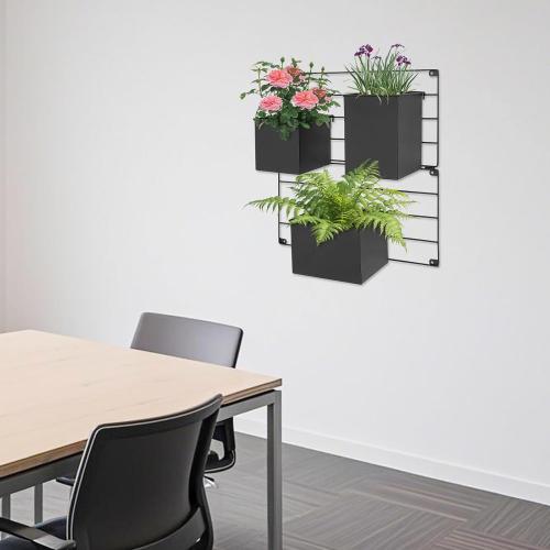 Kassell vertical wall planter  with 3 Pots for Indoor and Outdoor,Wall Mounted Plant Holder,Vertical Garden Wall Planter for Vegetables,Flowers,Herbs (Black)