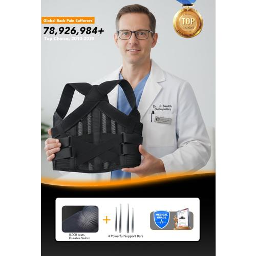 Posture Corrector for Women & Men, Back Brace Advanced Full Back Support for Upper & Lower Back Pain Relief, Spine, Neck, and Hump, X-Style Medical-Grade Lumbar Support System with Adjustable Shoulder Straightener and Breathable Design for Long Sitting an