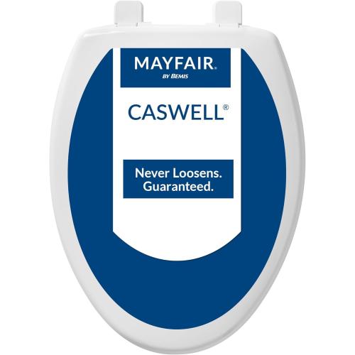 Mayfair Caswell Modern Slow Close Toilet Seat, Durable Plastic, Elongated, White