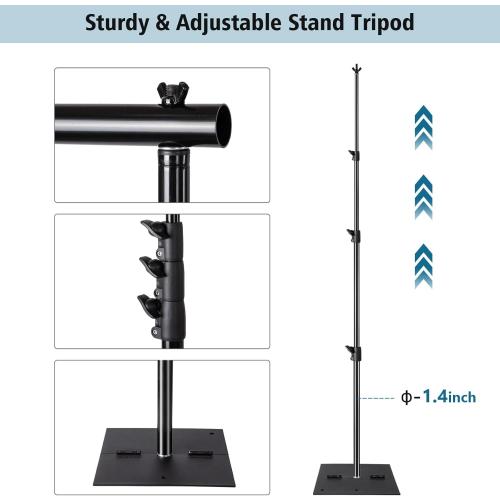 Heavy Duty Backdrop Stand Pipe and Drape Photography Backdrop Stand Kit Adjustable Photo Background Stand 10ft x 10ft with Metal Base, 4 Clamps,Carrying Bag for Photography Video Studio