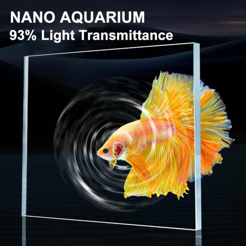 Fish Tank, 4 Gallon Nano-Aquarium, Upgrade Filter System and LED Light, for Freshwater & Marine, Filter Balls Included (4 Gal)