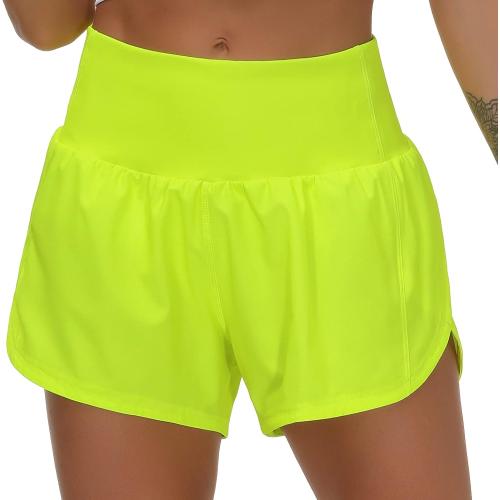 Size S...THE GYM PEOPLE Womens High Waisted Running Shorts Quick Dry Athletic Workout Shorts with Mesh Liner Zipper Pockets