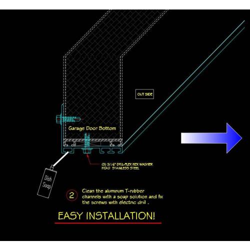 Heavy-Duty Garage Door Bottom Seals Kit with U-Shape Aluminum Track & O-Ring Weatherproofing Seal Universal Fit, Adjustable Rubber Weather Stripping for Residential & Commercial (10 Ft)